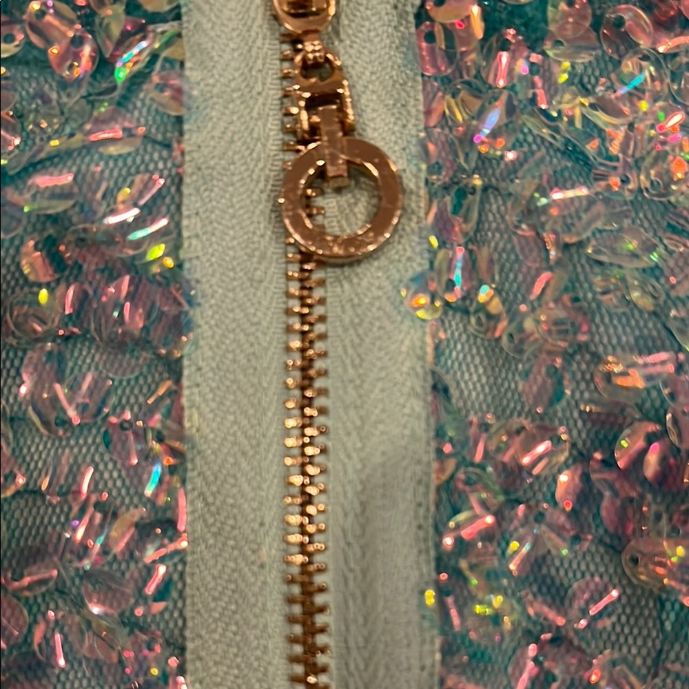 Hannah Banana Sequin Embellished Jacket in Teal and Silver EUC ⭐️ - Picture 5 of 6